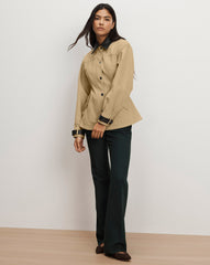 Talla Peplum Jacket in Tan Sand