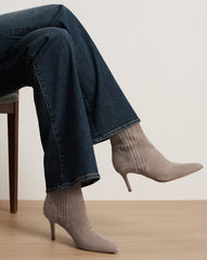 Lisa Mid-Heel Ankle Boot in Bark