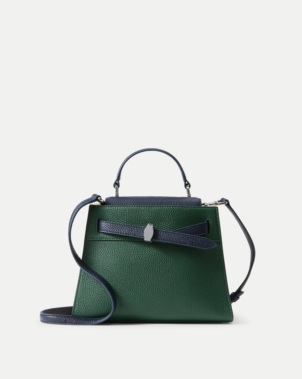 Veronica Beard Dash Top-Handle Bag in Hunter Green & Navy Multi