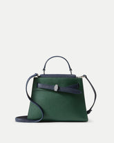 Veronica Beard Dash Top-Handle Bag in Hunter Green & Navy Multi