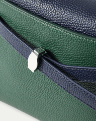 Veronica Beard Dash Top-Handle Bag in Hunter Green & Navy Multi