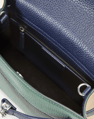 Veronica Beard Dash Top-Handle Bag in Hunter Green & Navy Multi