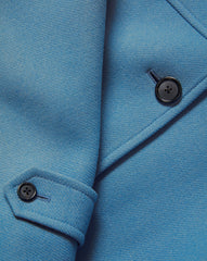 Laurent Cocoon Dickey Twill Coat in Blue Jasper