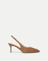 Rashida Woven Slingback Heel in Chestnut