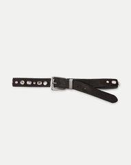 Arch Suede Crystal Embellished Belt in Black Seude