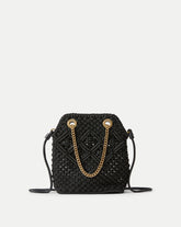 Small Veronica Beard Macramé Slouch Bag in Black