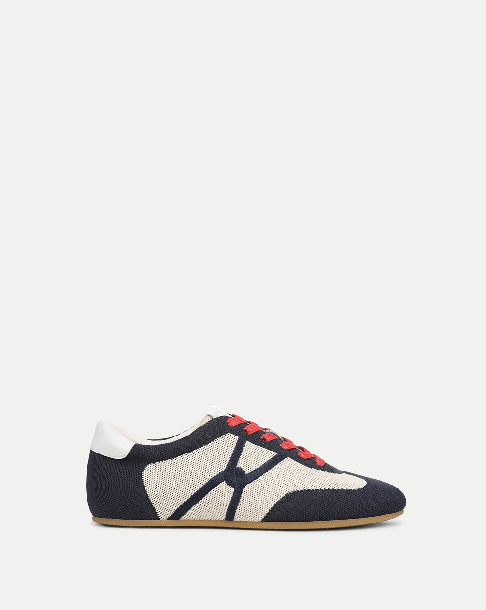 Riviera Knit Sneaker in Navy/Ecru