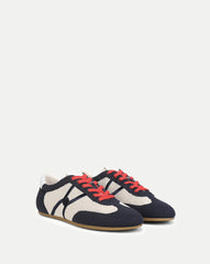 Riviera Knit Sneaker in Navy/Ecru