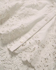 Aderes Eyelet Button-Down Shirt in Off- White Dove