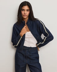Gigi Denim Track Jacket in Indigo Rinse