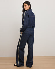 Gigi Denim Track Jacket in Indigo Rinse