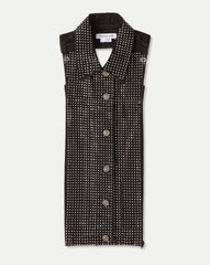 Slate Rhinestone Embellished Dickey in Black Denim Washed Onxy