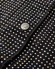 Slate Rhinestone Embellished Dickey in Black Denim Washed Onxy