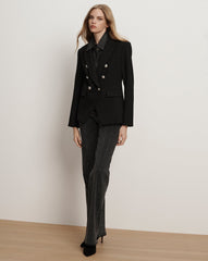 Slate Rhinestone Embellished Dickey in Black Denim Washed Onxy