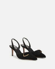 Loralyn Slingback Buckle Heel in Black