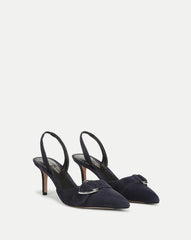 Loralyn Slingback Buckle Heel in Navy