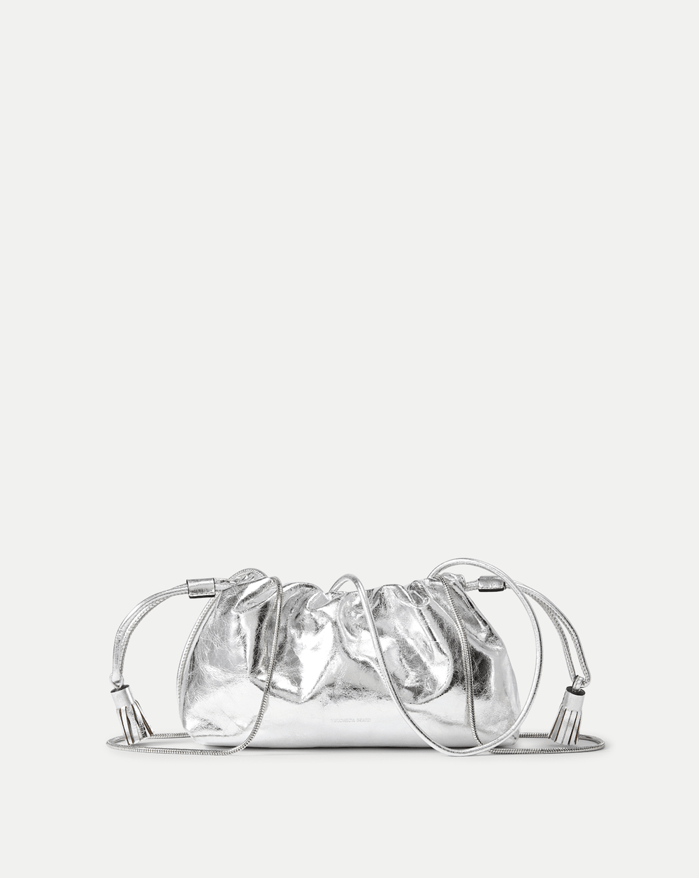 Small Metallic Veronica Beard Stash Bag in Silver