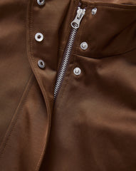 Bateman Cropped High-Neck Jacket in Brown Walnut