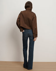 Bateman Cropped High-Neck Jacket in Brown Walnut