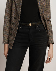 Dash Croc-Embossed Crocodile Belt in Green Cypress