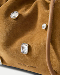 Small Crystal Veronica Beard Stash Bag in Brown Acorn