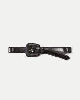 Elsy Leather-Buckle Belt in Black