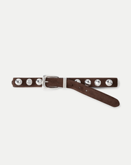 Arch Suede Grommet Studded Belt in Brown Espresso