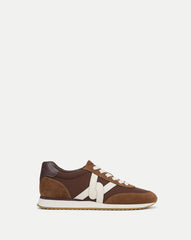 Penrose Sneaker in Chocolate/Hazelwood/Raisin Brown & White
