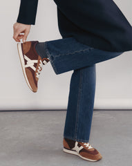 Penrose Sneaker in Chocolate/Hazelwood/Raisin Brown & White