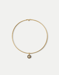 Gold Snake Chain Pendant Necklace in Clear/Gold