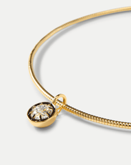 Gold Snake Chain Pendant Necklace in Clear/Gold