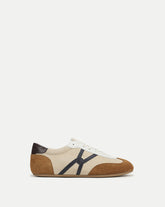 Riviera Suede Sneaker in Beige & Brown