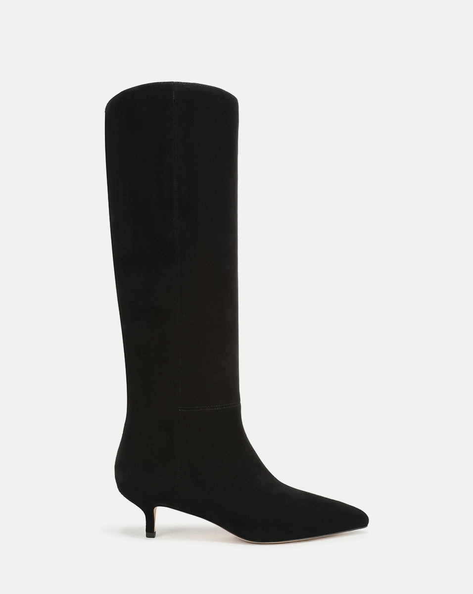 Lisa Kitten-Heel Boot in Black