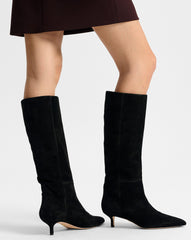 Lisa Kitten-Heel Boot in Black