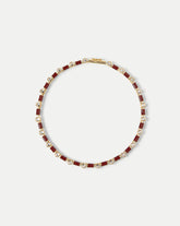 Burgundy Enamel and Crystal Barrel Necklace