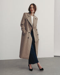 Seth Cashmere Coat in Taupe Melange