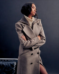 Seth Cashmere Coat in Taupe Melange