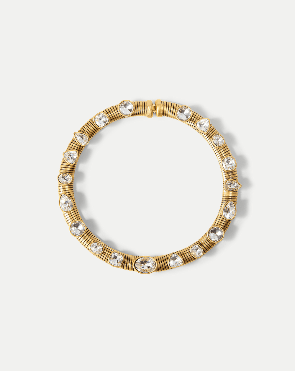 Crystal Tubogas Collar Necklace in Gold