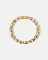 Crystal Tubogas Collar Necklace in Gold