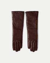Celia Leather Glove in Dark Brown Raisin