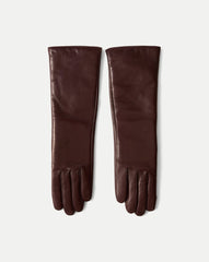 Celia Leather Glove in Dark Brown Raisin