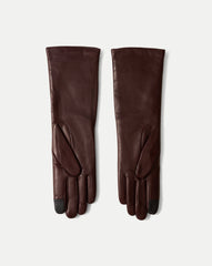 Celia Leather Glove in Dark Brown Raisin