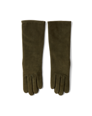 Celia Suede Glove in Khaki Cypress