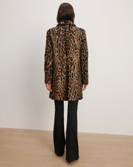 Shelley Calf Hair Dickey Coat in Leopard Camel Multi