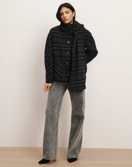 Martine Dickey Scarf Coat in Black Multi