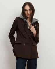 Ellette Cashmere Dickey Jacket in Dark Brown Chocolate