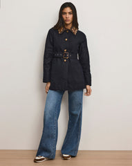 Langham Belted Dickey Coat in Navy