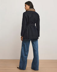 Langham Belted Dickey Coat in Navy