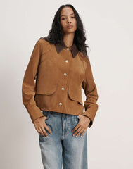 Walters Suede Cropped Jacket in Whisky
