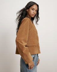 Walters Suede Cropped Jacket in Whisky